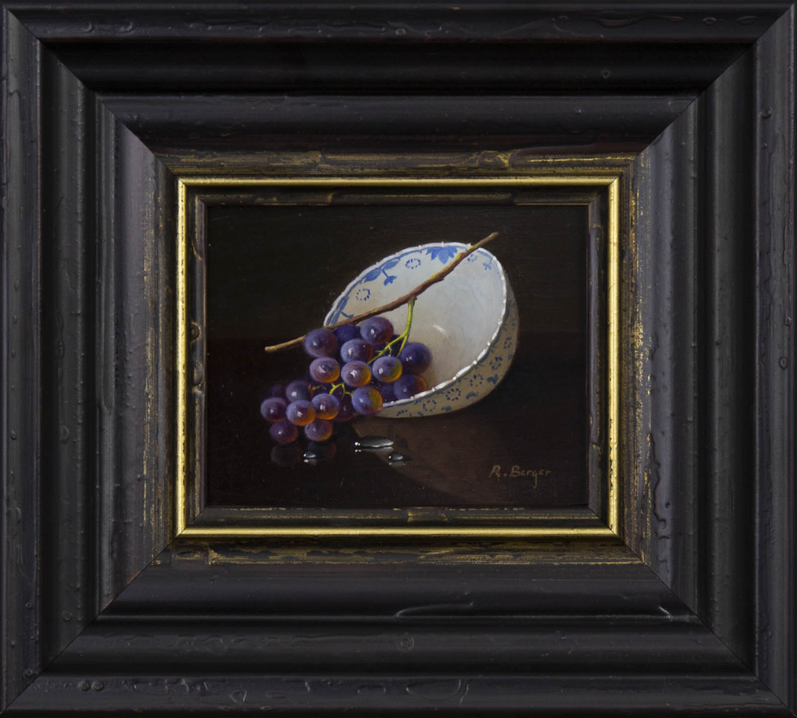 Grapes In Porcelain Bowl