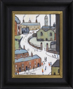 Windy Road Factory Scene after L.S. Lowry,